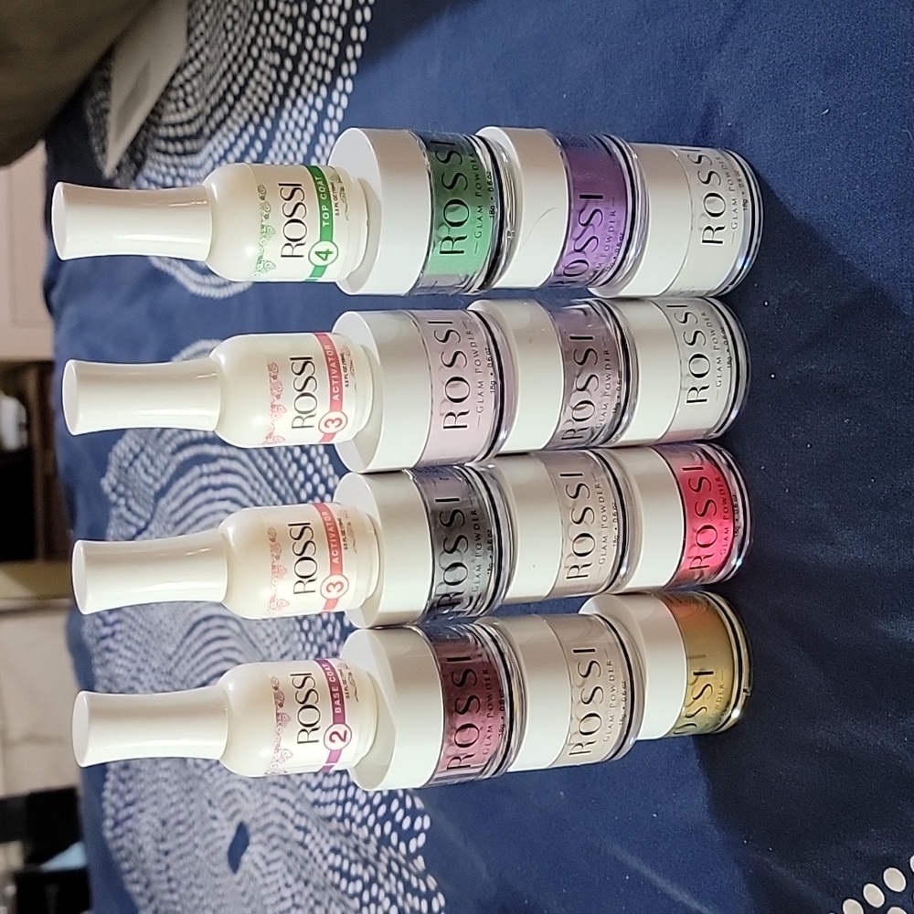 Rossi Dip Powders with Base Coat, Activator, & Top Coat